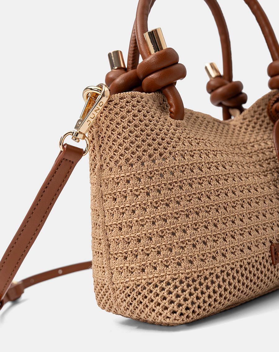  Túi Xách Nhỏ Vải Dệt Phối Charm 