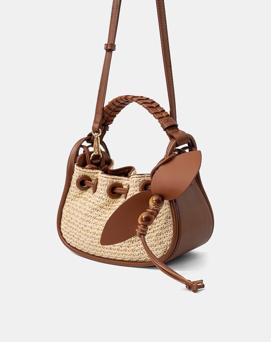  Túi Xách Nhỏ Rút Dây Phối Charm 