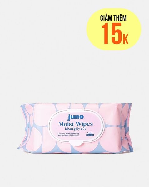 Khăn ướt Juno 100 tờ vải trơn - không mùi