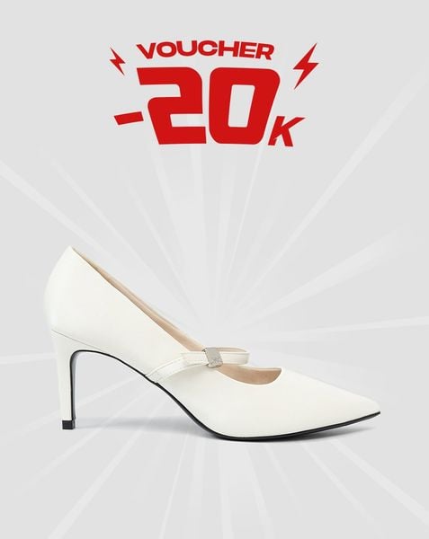  Giày Cao Gót Pump Gót Thanh Phối Quai Trang Trí 