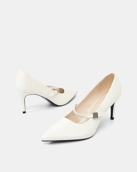  Giày Cao Gót Pump Gót Thanh Phối Quai Trang Trí 