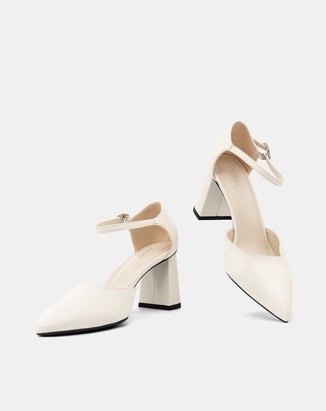  Giày Cao Gót Pump Quai Cổ Chân Bít Gót 