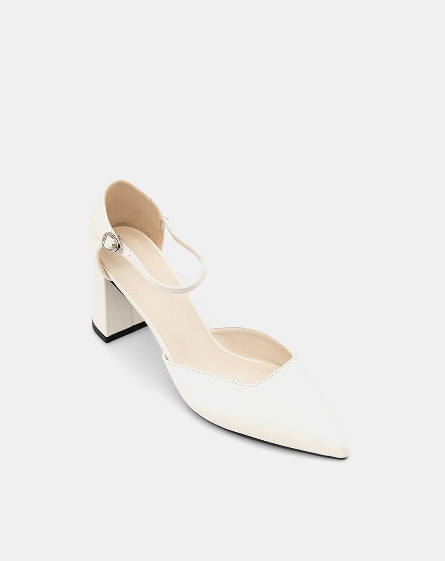  Giày Cao Gót Pump Quai Cổ Chân Bít Gót 