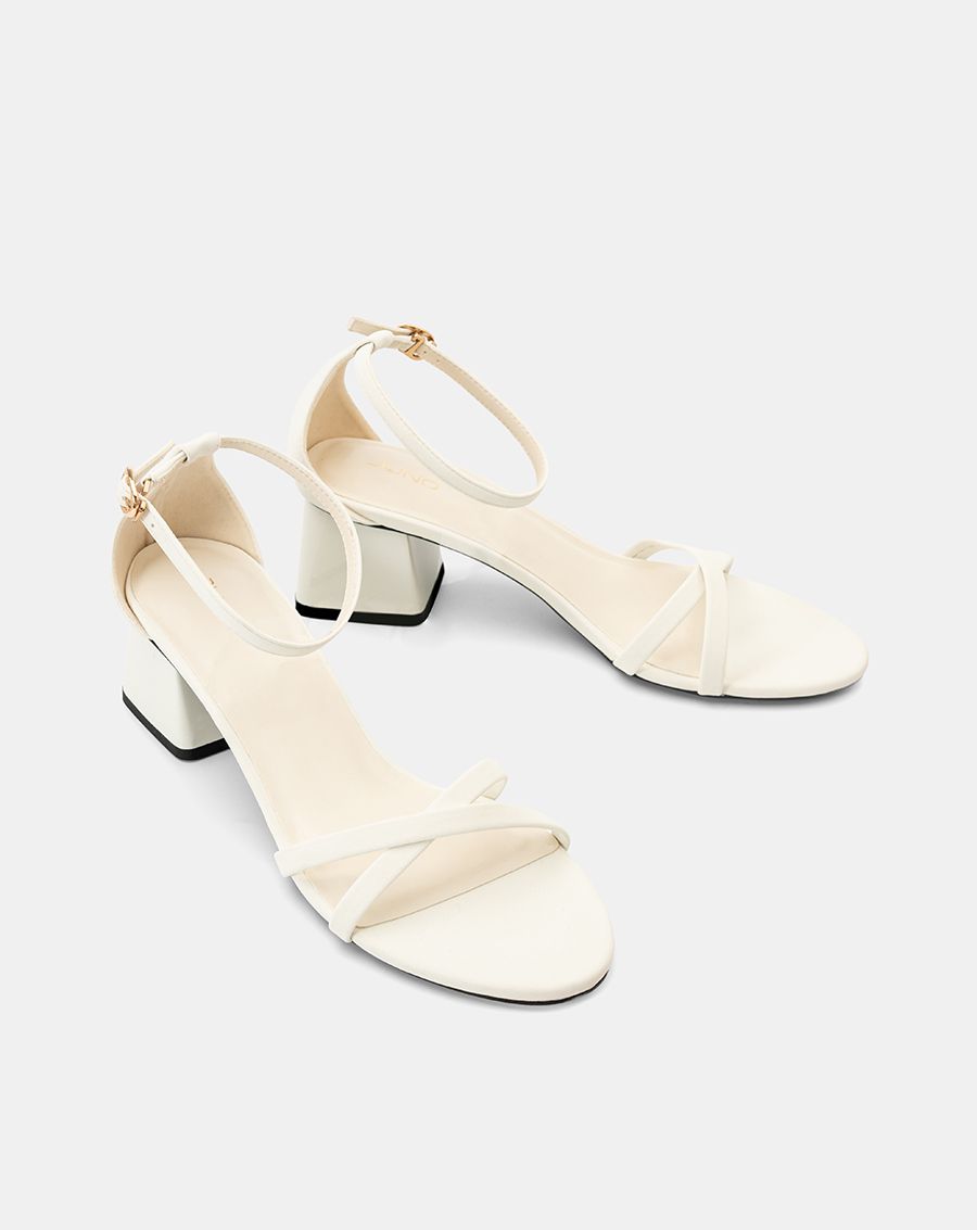  Giày Sandal Gót Vuông Quai Chéo 