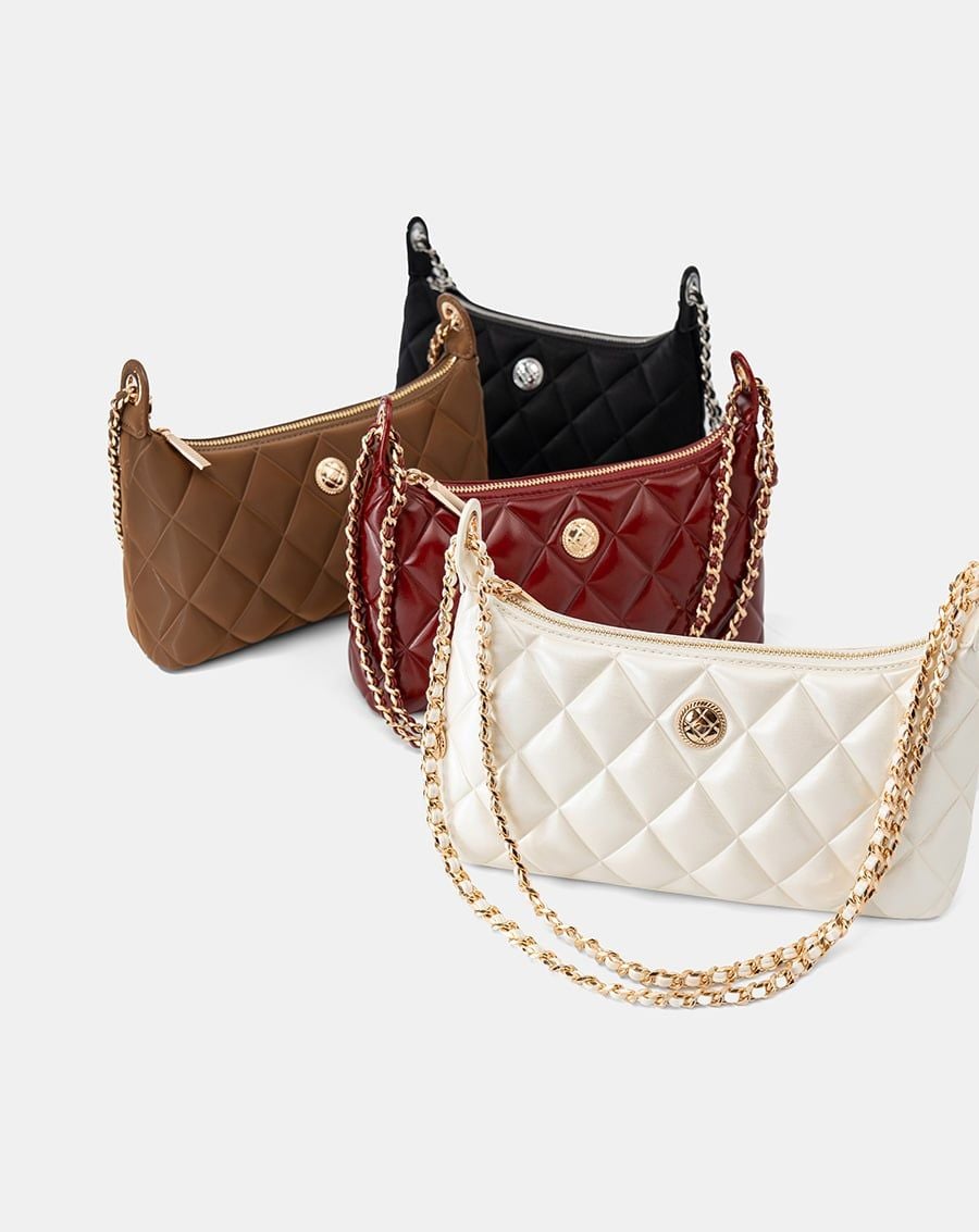  Túi Xách Nhỏ Shouder Bag Dập Nổi Hoạ Tiết Quả Trám 