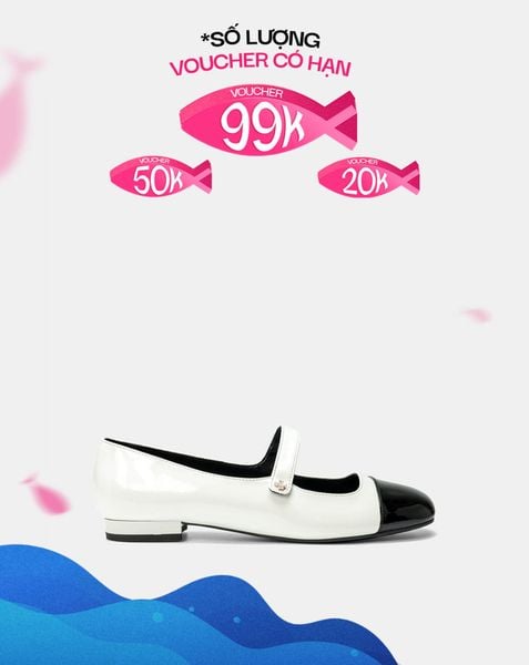  Giày Búp Bê Phối Toe Cap 