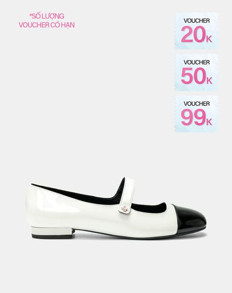  Giày Búp Bê Phối Toe Cap 