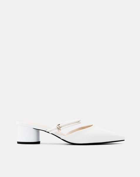  Giày Cao Gót Gót Trụ Phối Khóa 