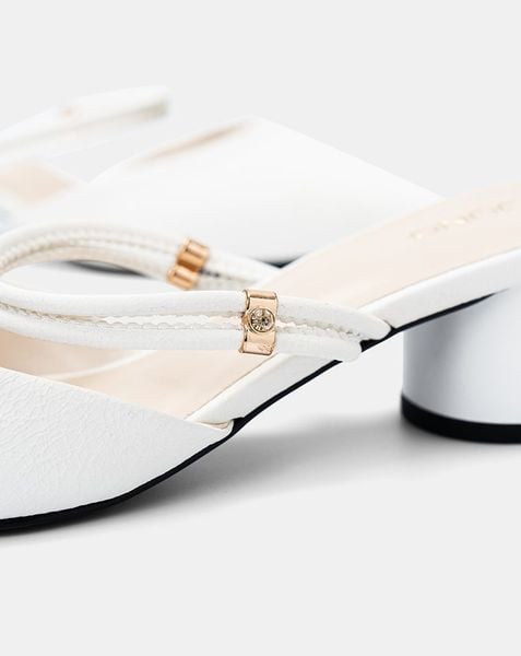  Giày Cao Gót Gót Trụ Phối Khóa 