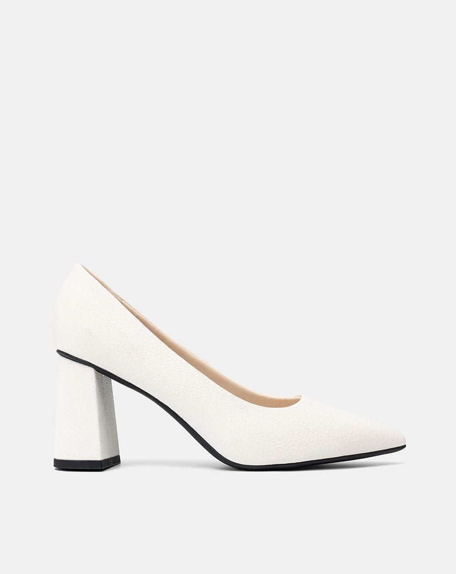  Giày Cao Gót Pump Gót Trụ Mũi Nhọn 