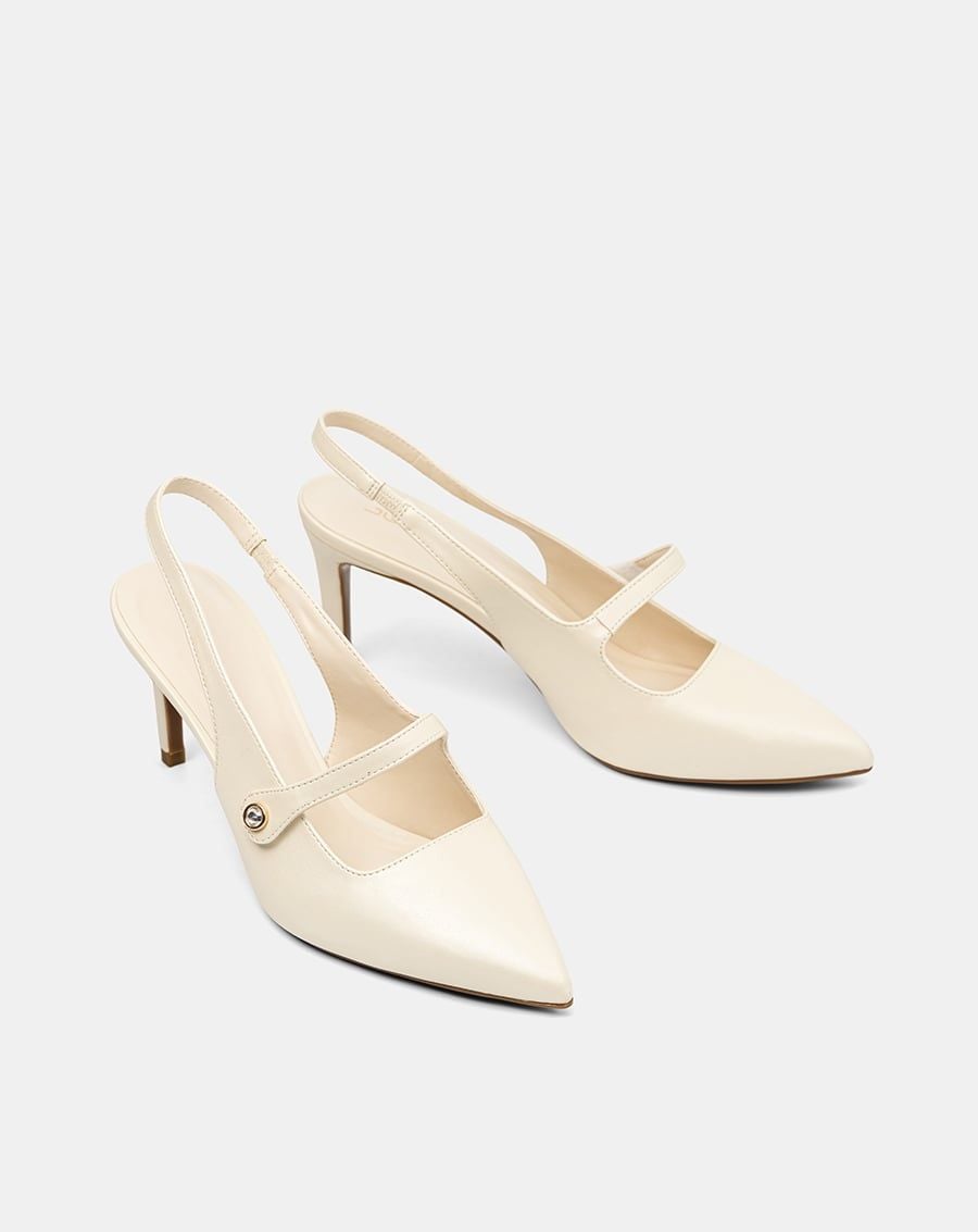  Giày Cao Gót Quai Mary Jane Khoá Đá 