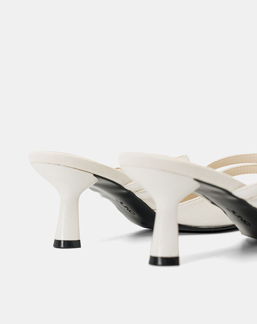  Giày Cao Gót Mules Phối Hai Quai Trang Trí 