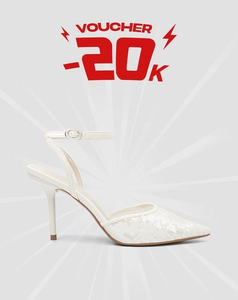  Giày Cao Gót Phối Liệu Sequin 