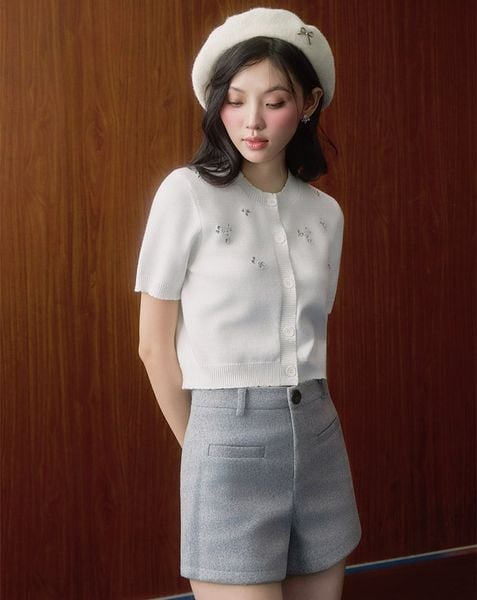  Áo dệt kim đính đá 