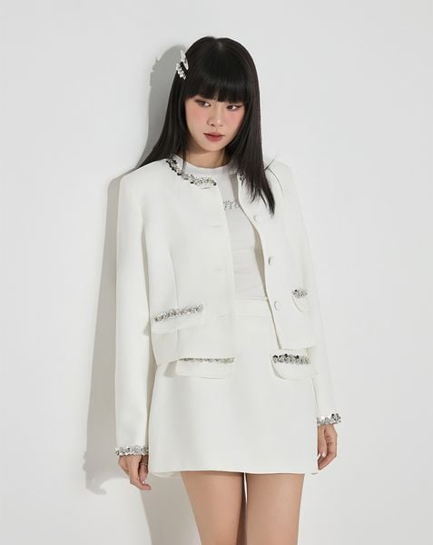  Áo khoác trang trí dây sequin 