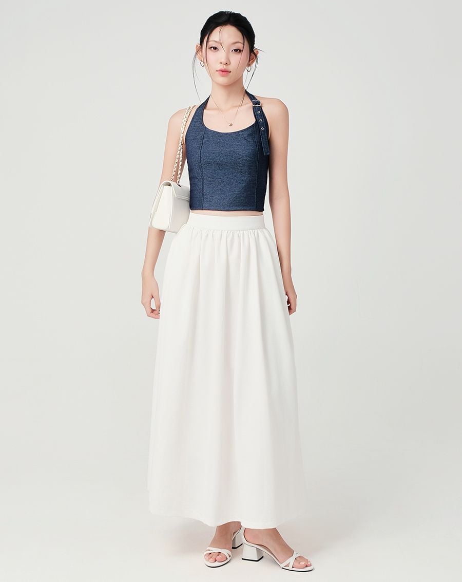  Chân váy maxi nhún eo 