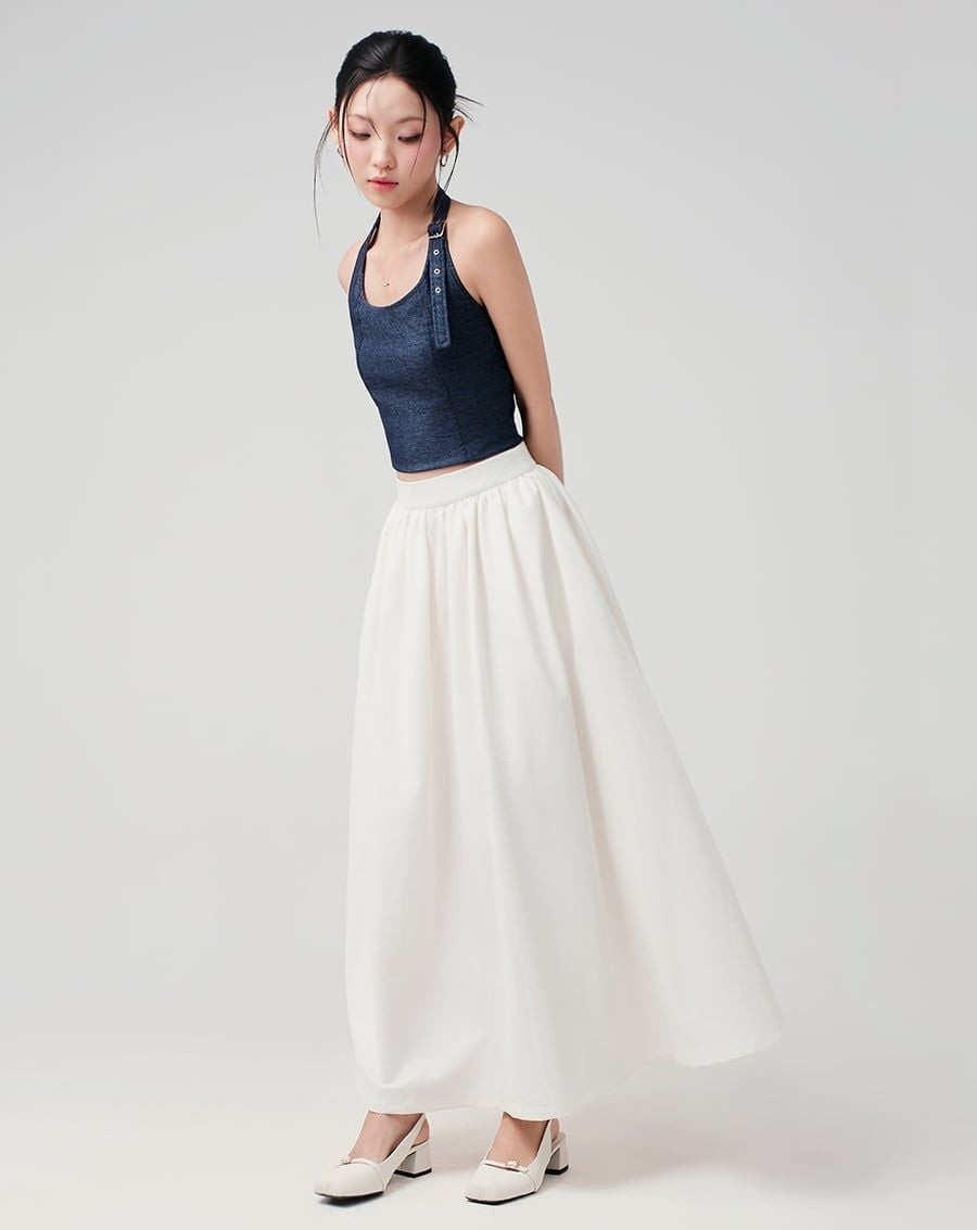  Chân váy maxi nhún eo 