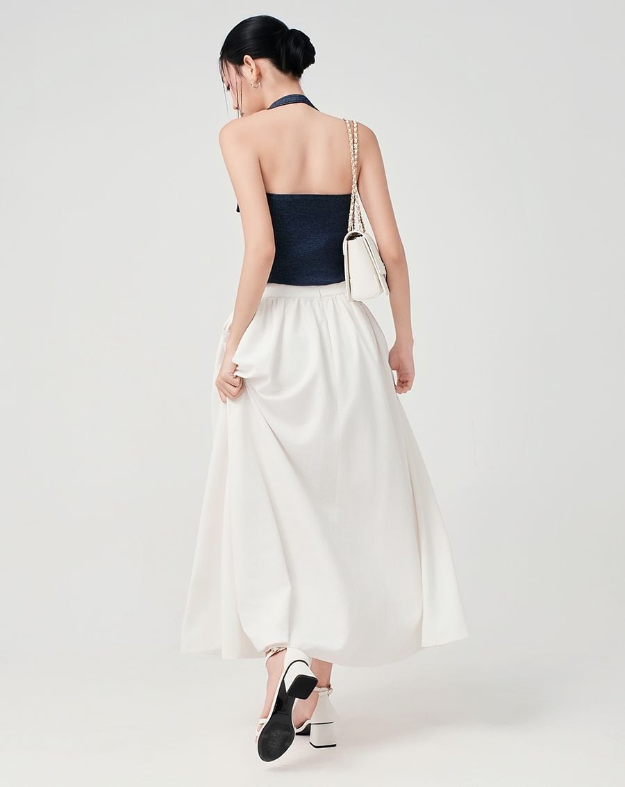  Chân váy maxi nhún eo 