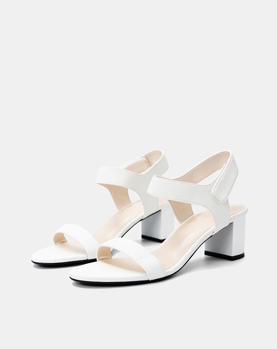  Giày Sandal Gót Trụ Quai Ngang Basic 