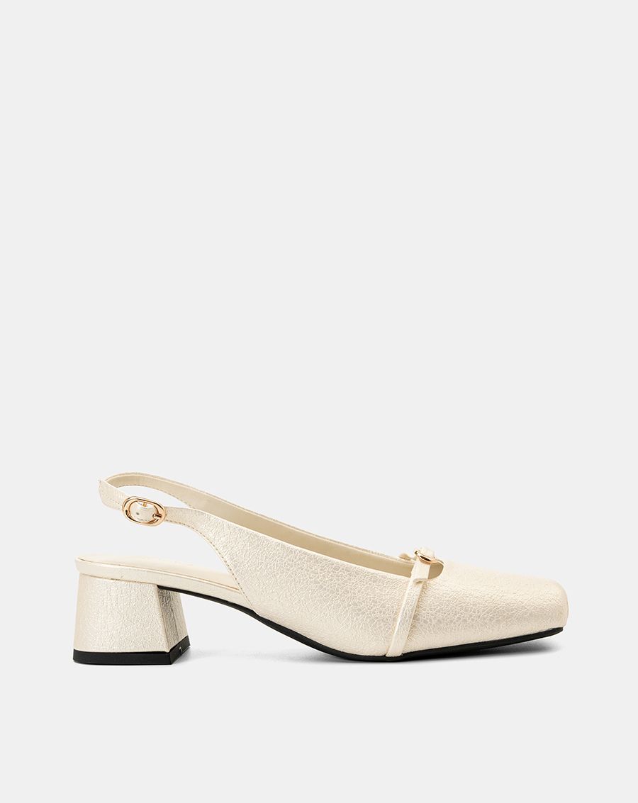  Giày Cao Gót Slingback Mũi Vuông 
