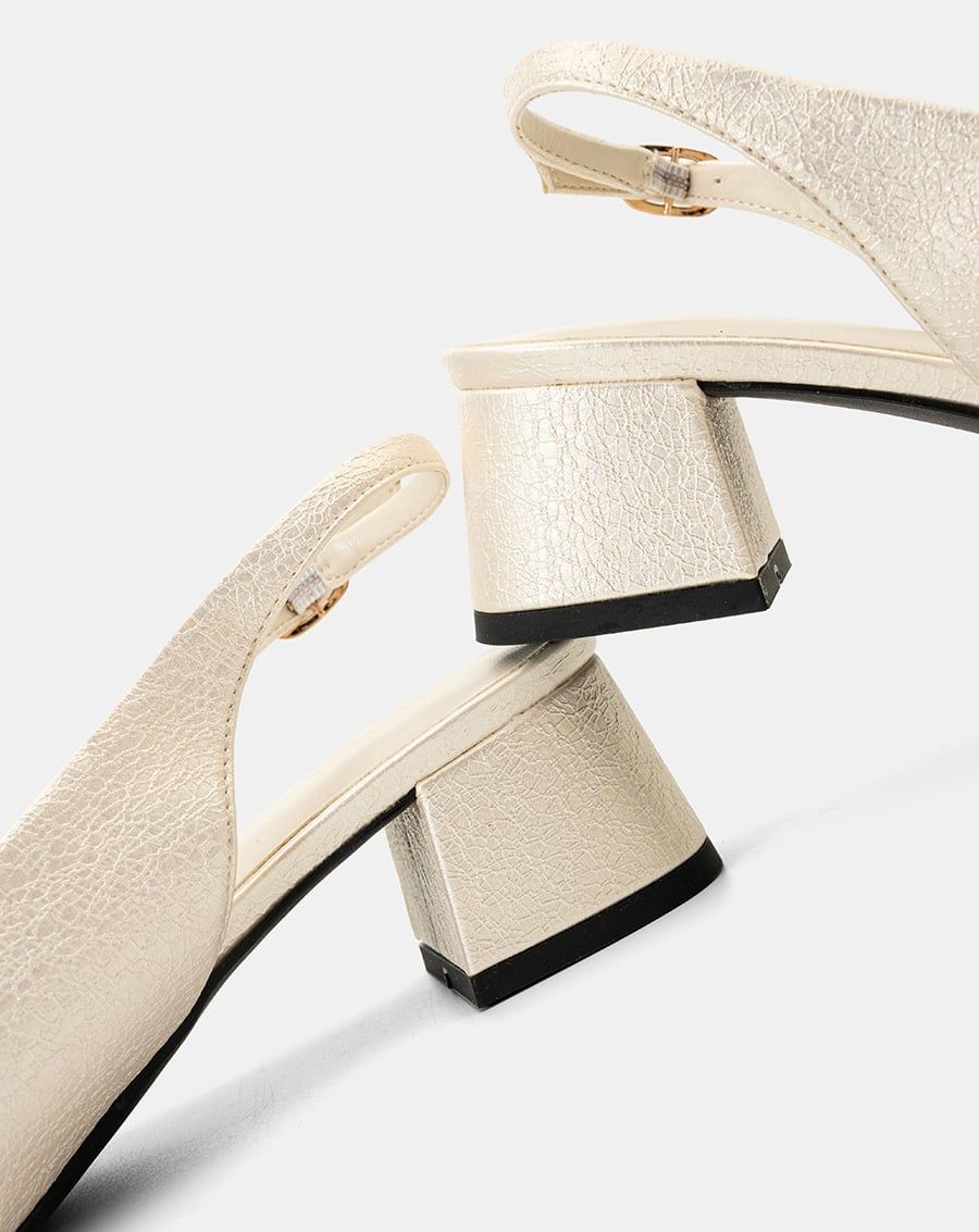  Giày Cao Gót Slingback Mũi Vuông 