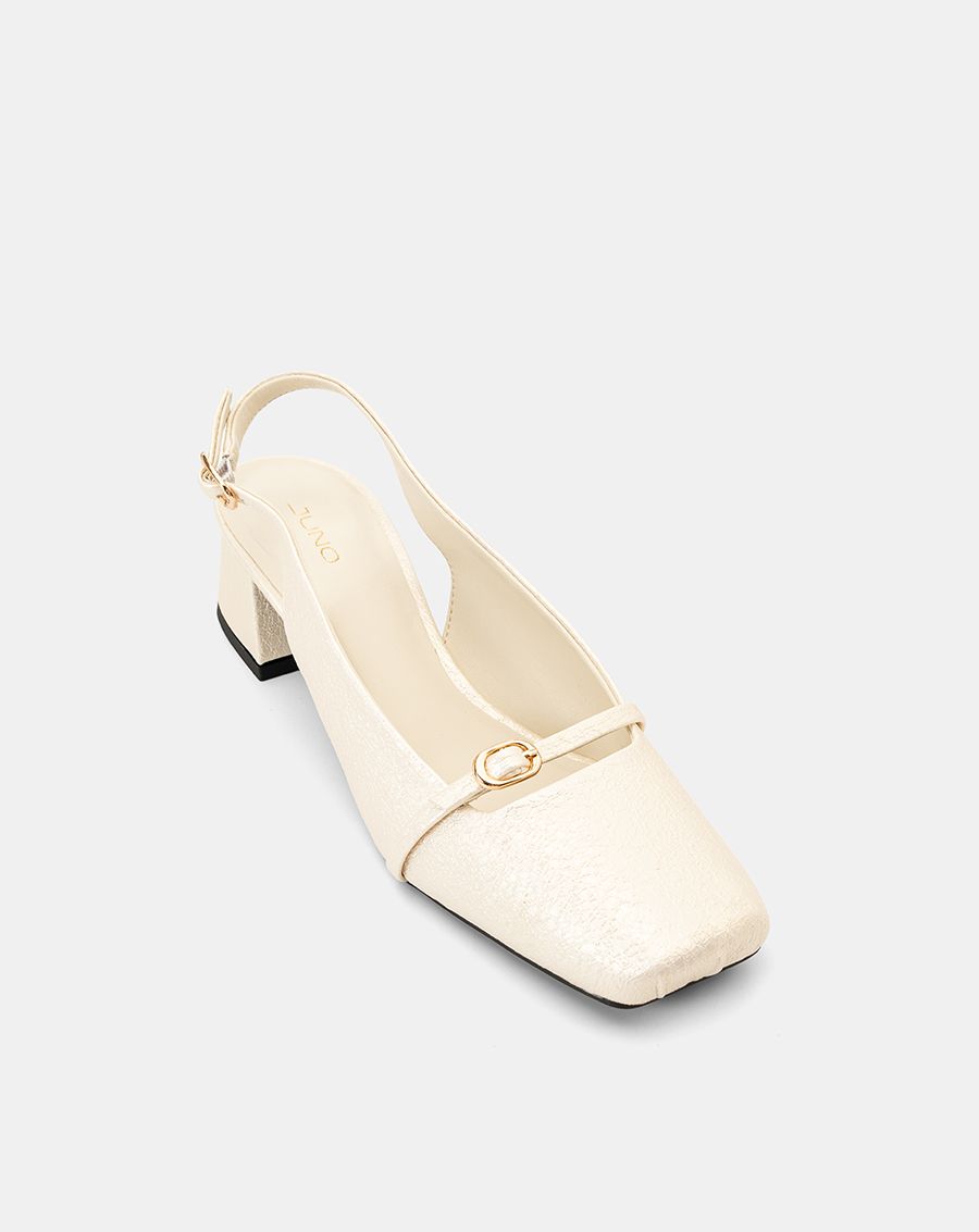  Giày Cao Gót Slingback Mũi Vuông 