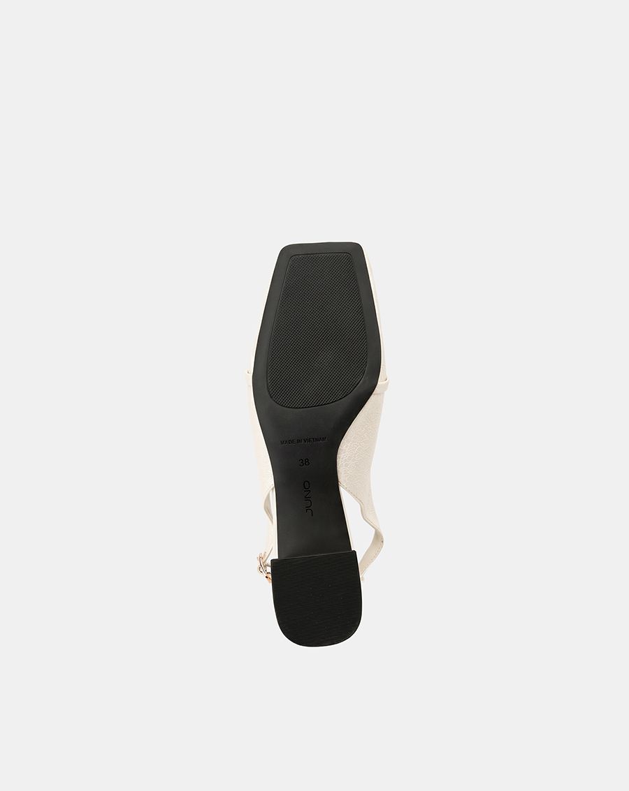 Giày Cao Gót Slingback Mũi Vuông 