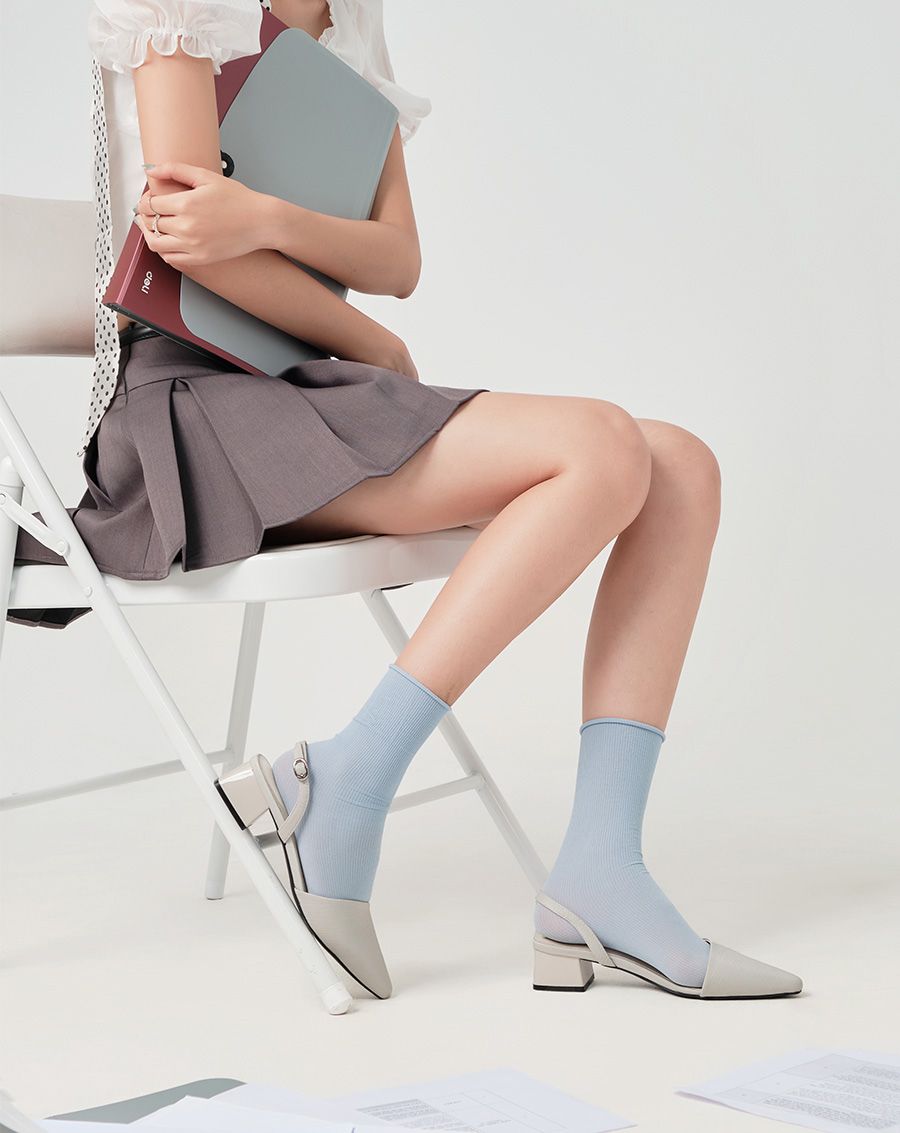  Giày Cao Gót Slingback Gót Vuông Cơ Bản 