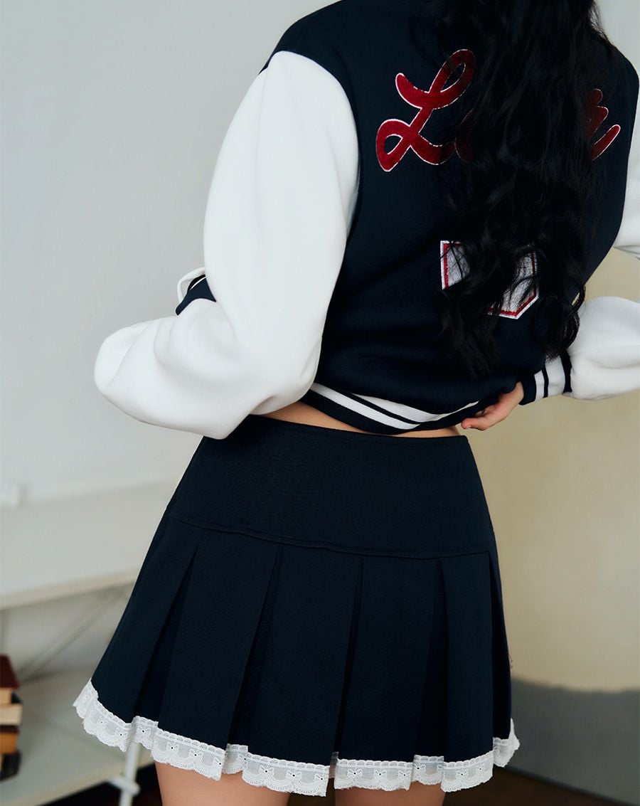  Chân váy xếp ly vải thun xốp 