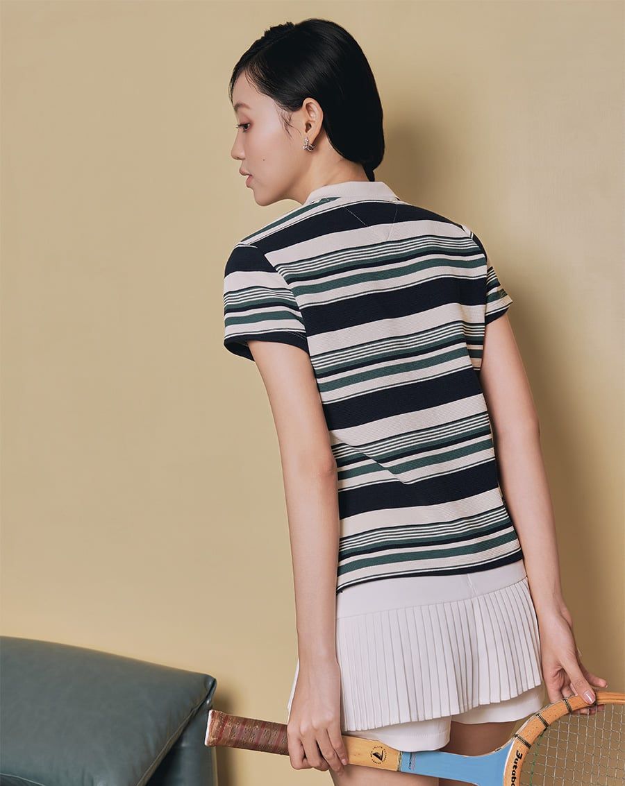  Áo thun polo sọc ngang 