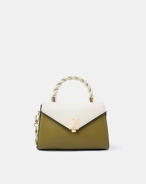  Túi Xách Nhỏ Tay Cầm Xoắn Phối Charm Trang Trí 