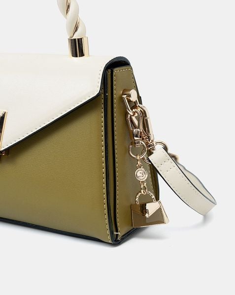  Túi Xách Nhỏ Tay Cầm Xoắn Phối Charm Trang Trí 