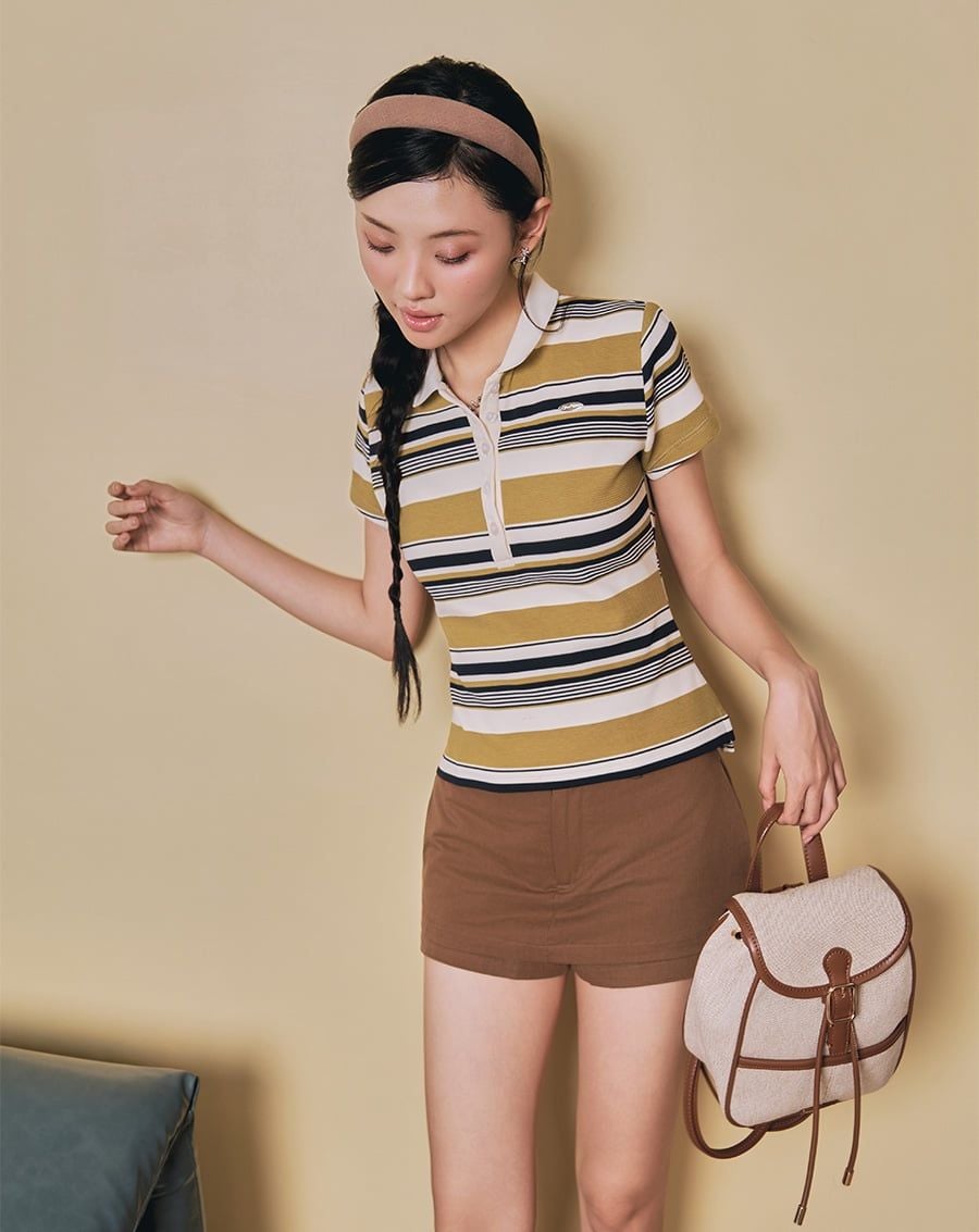  Áo thun polo sọc ngang 