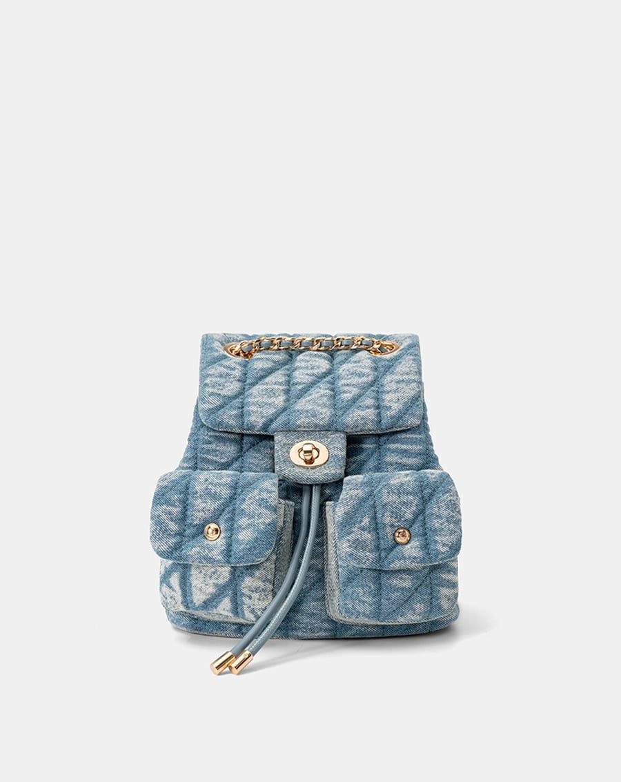  Balo Denim Nắp Gập Chần Bông 