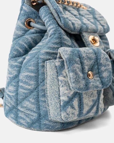  Balo Denim Nắp Gập Chần Bông 