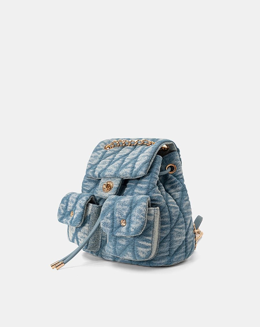  Balo Denim Nắp Gập Chần Bông 