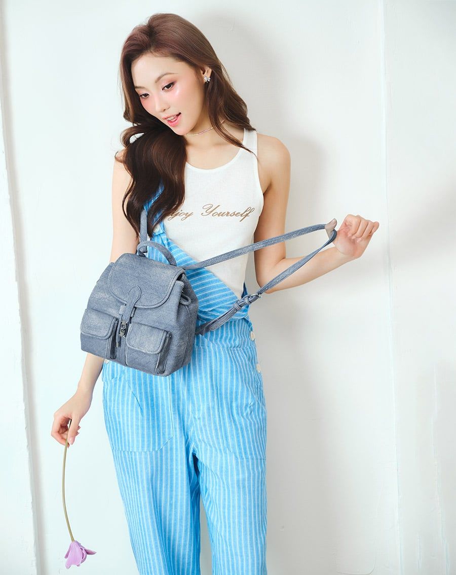  Balo Nắp Gập Phối Khoá Xoay 