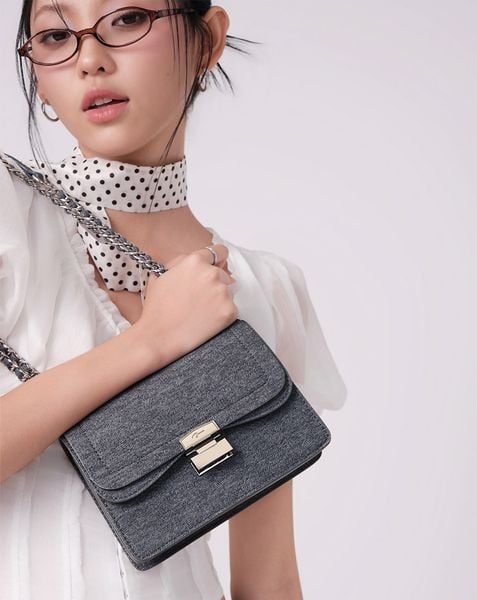  Túi Xách Nhỏ Shoulder Bag Nắp Gập Phối Khoá 