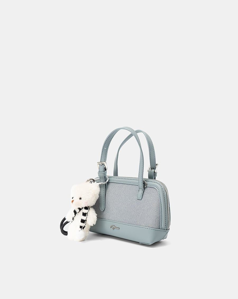  Túi Xách Nhỏ Form Bowling Phối Charm 