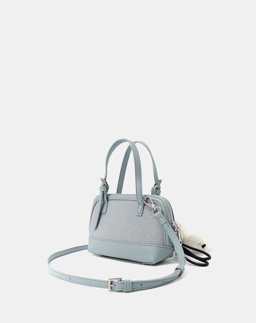  Túi Xách Nhỏ Form Bowling Phối Charm 