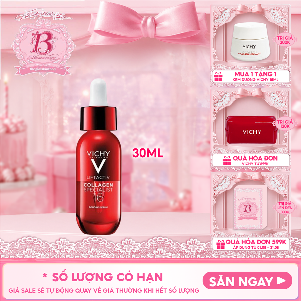 Serum Vichy Hỗ Trợ Trẻ Hóa & Săn Chắc Da Liftactiv Collagen Specialist 16 Bonding Serum 30ml