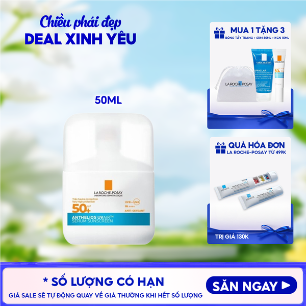  Serum Chống Nắng La Roche-Posay Siêu Mỏng, Kiềm Dầu, Cấp Ẩm Innovation Anthelios UVair Serum Sunscreen SPF50+ 50ml 