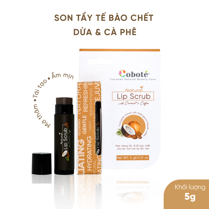 Tẩy Tế Bào Chết Môi Cà Phê & Dừa COBOTÉ Natural Lip Scrub 5g