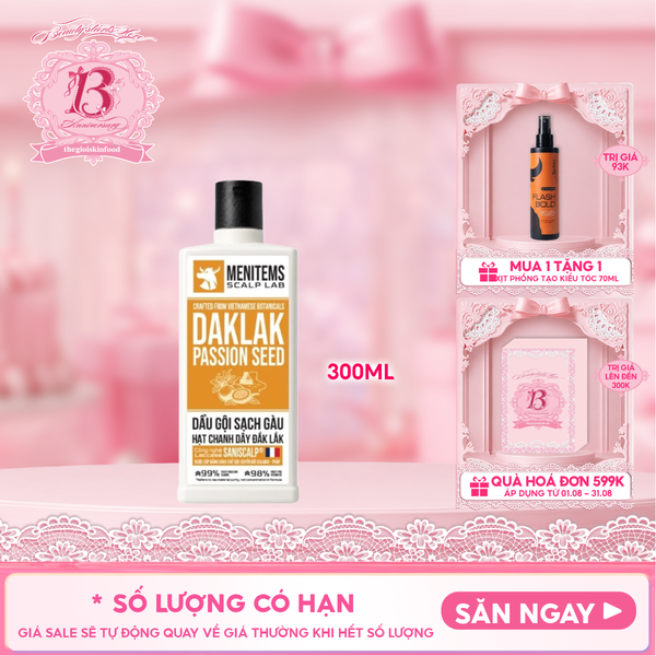  Dầu Gội Menitems Làm Sạch Gàu Chanh Dây Menitems Daklak Passion Seed 300ml 