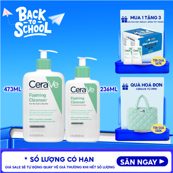  Sữa Rửa Mặt Cerave Sạch Sâu Dành Cho Da Dầu Developed With Dermatologists Foaming Cleanser 