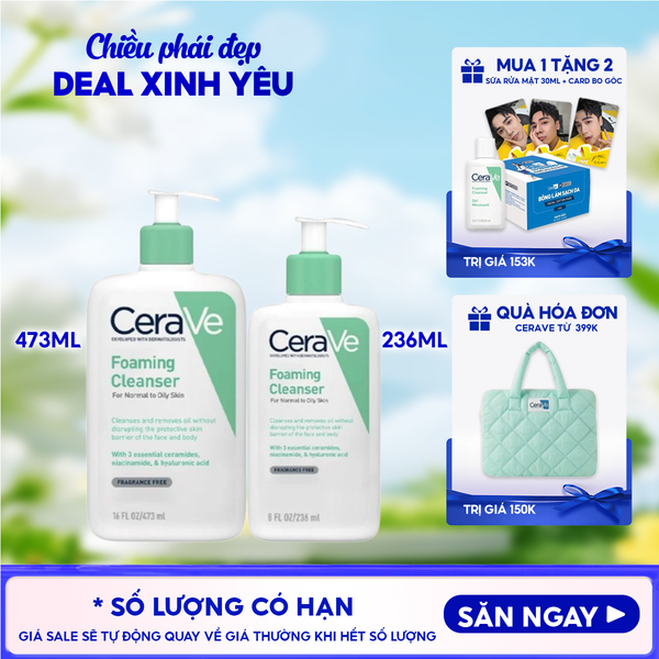  Sữa Rửa Mặt Cerave Sạch Sâu Dành Cho Da Dầu Developed With Dermatologists Foaming Cleanser 