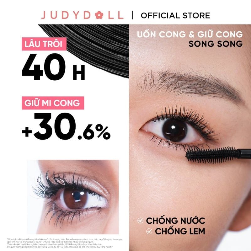 Mascara Judydoll Dày & Cong Mi No-Drooping Volume Mascara Black 7g