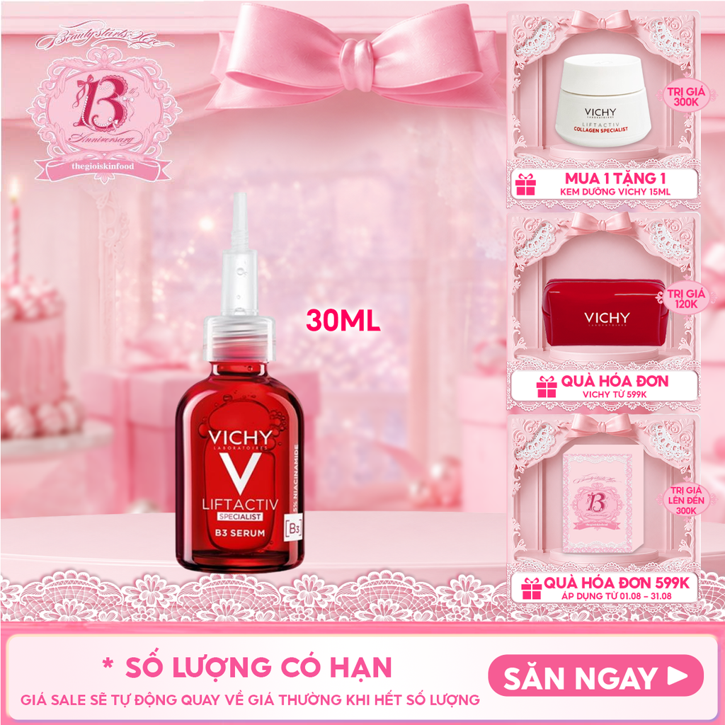 Tinh Chất Giúp Cải Thiện & Ngăn Ngừa Thâm Nám Đốm Nâu Toàn Diện Vichy Liftactiv B3 Dark Spots Serum 30ml