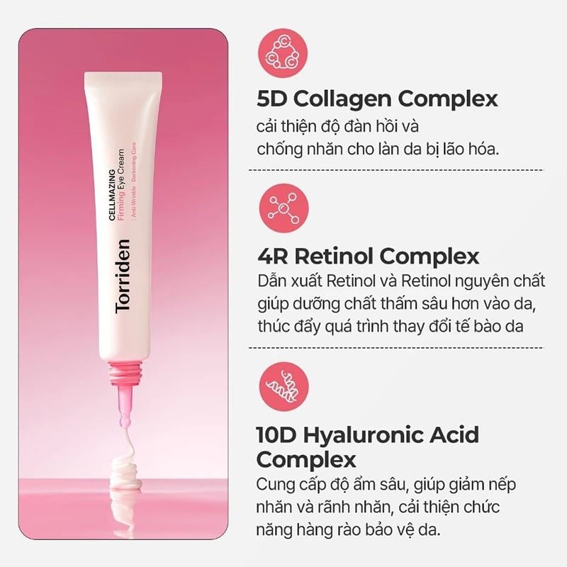 Kem Dưỡng Mắt Torriden Hỗ Trợ Giảm Thâm, Nhăn Vùng Mắt Cellmazing Firming Eye Cream 30ml