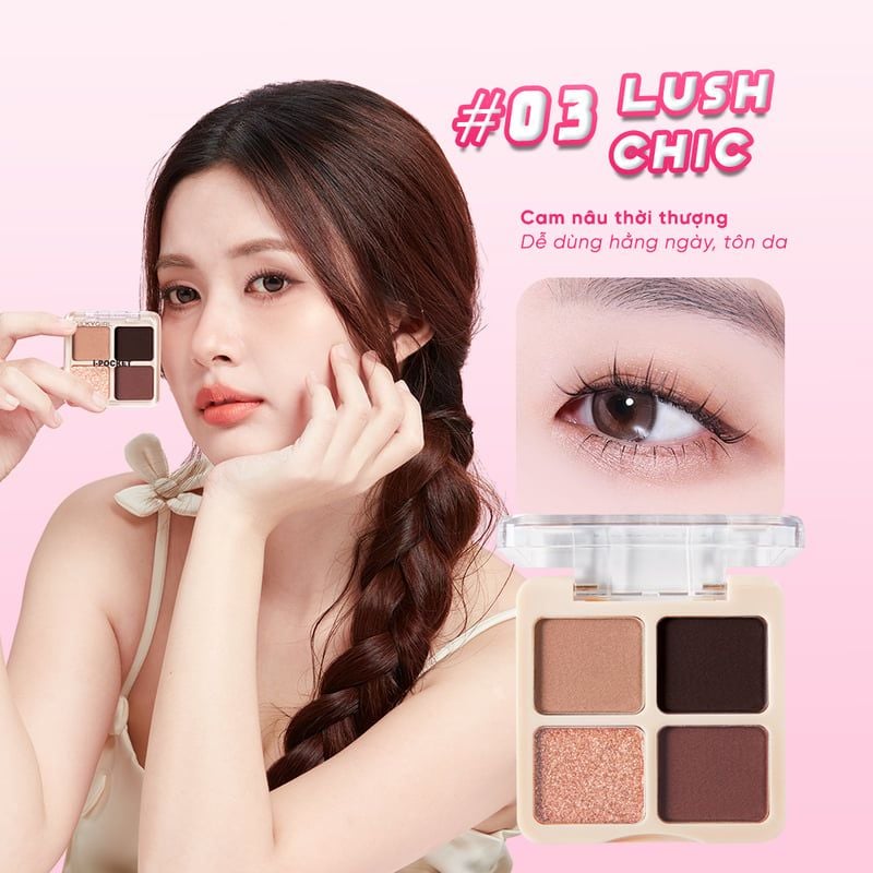 Bảng Phấn Mắt 4 Ô Silkygirl i-Pocket Shadow Quad 4g